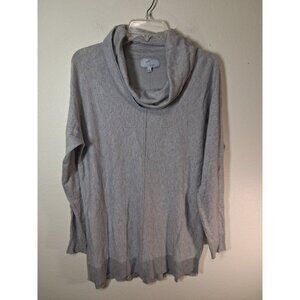 Joan Vass New York Knit Sweater Cowl Neck Business Casual Gray Womens Size Large